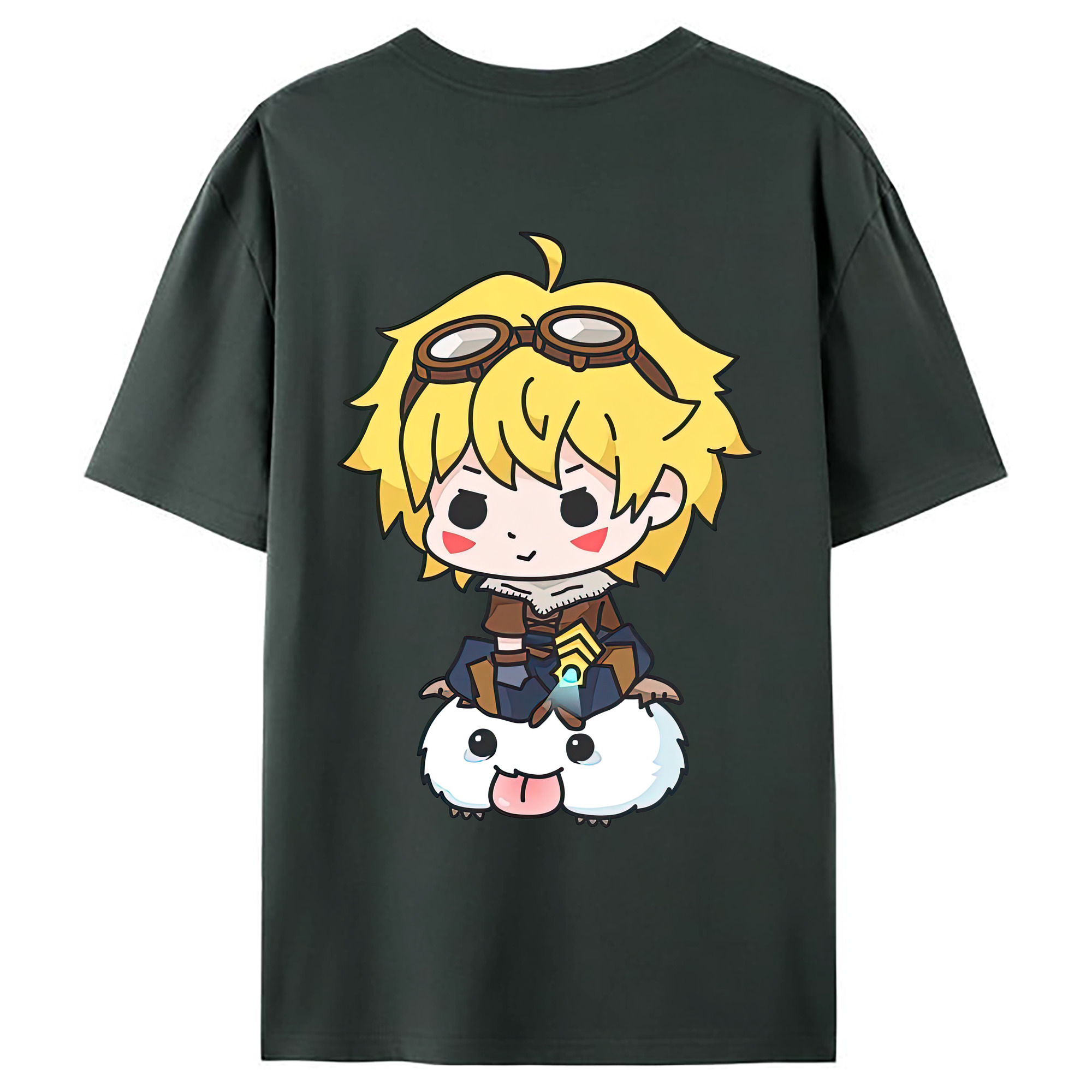 （画像用） リーグ・オブ・レジェンド League of Legends LOL 綿100％ メンズ半袖Tシャツ（バックプリント） 通気性